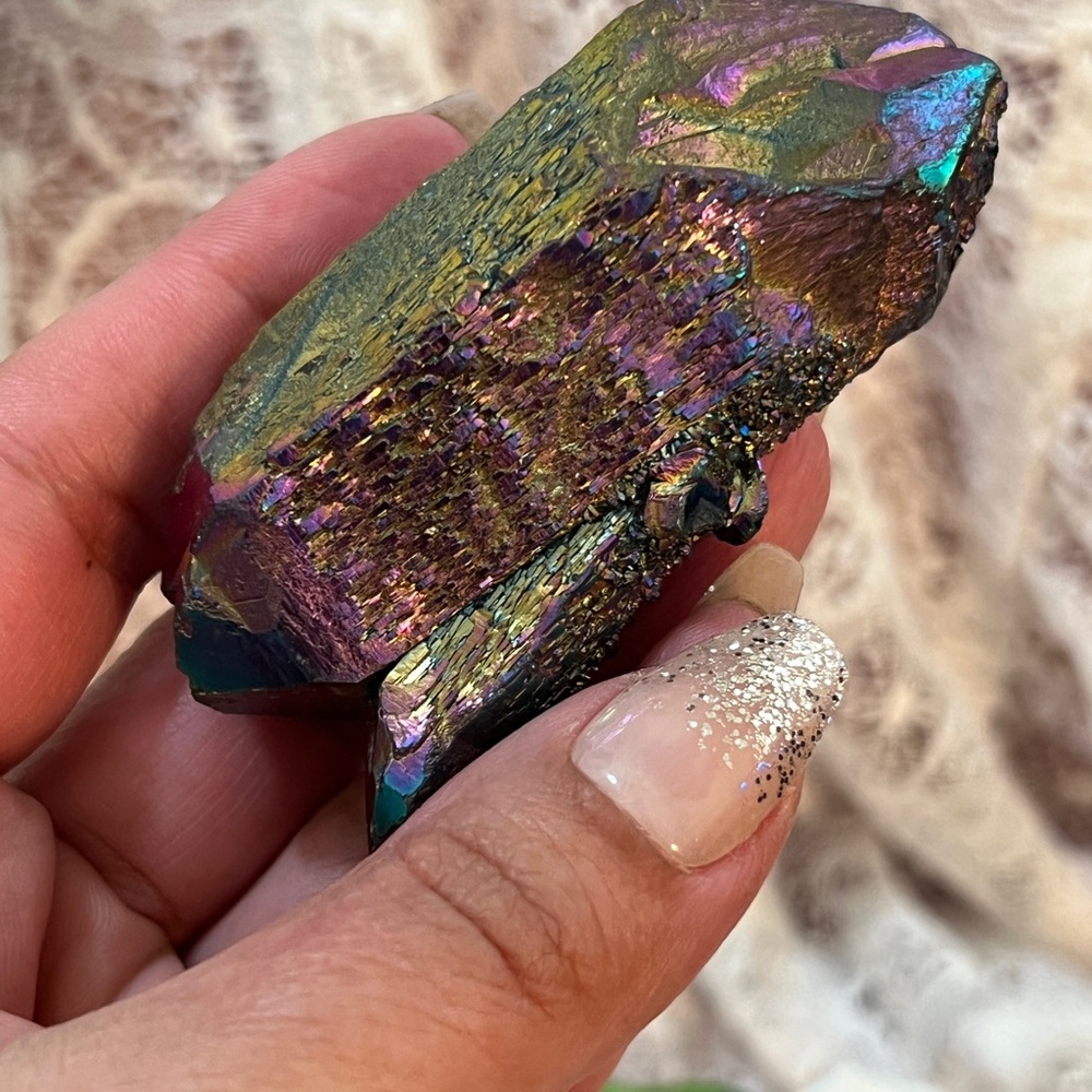 Large Double Terminated Titanium Quartz Point - Picture 5 of 5
